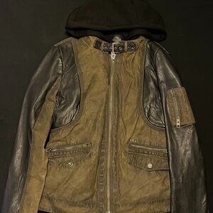 Genuine Harley Davidson Distressed 3 in 1 Lamb Skin Leather Jacket Size M